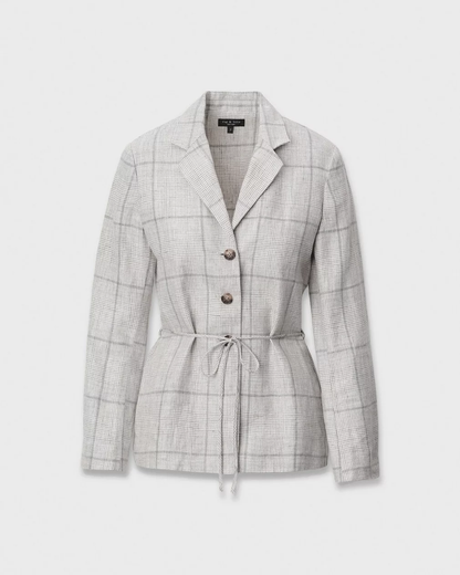 CHAPPELL PLAID LINEN BLAZER