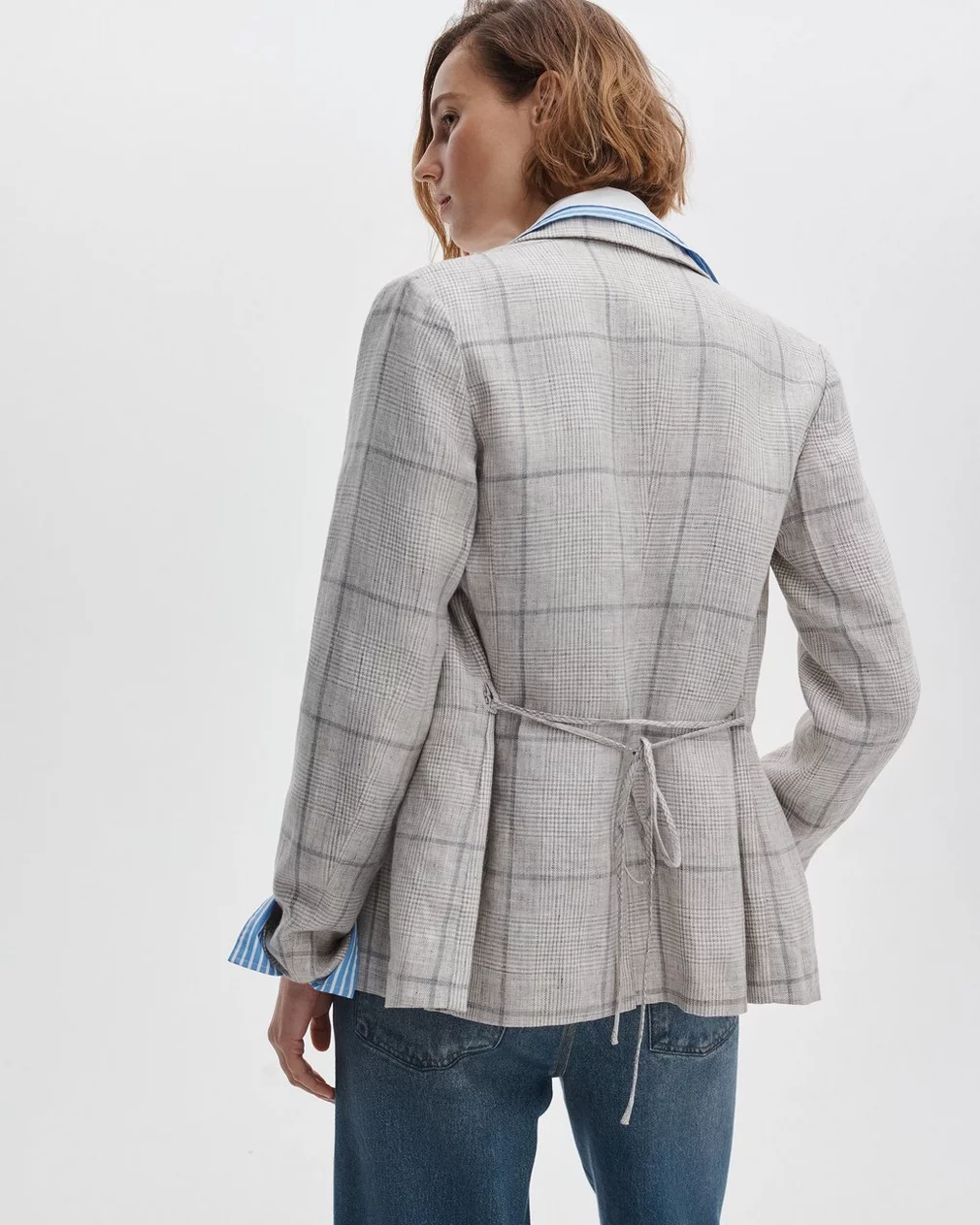 CHAPPELL PLAID LINEN BLAZER