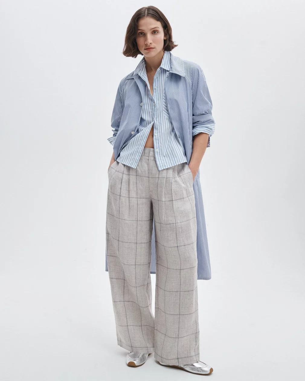 CHAPPELL PLAID LINEN PANTS