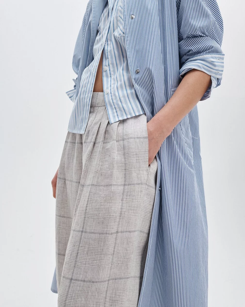 CHAPPELL PLAID LINEN PANTS