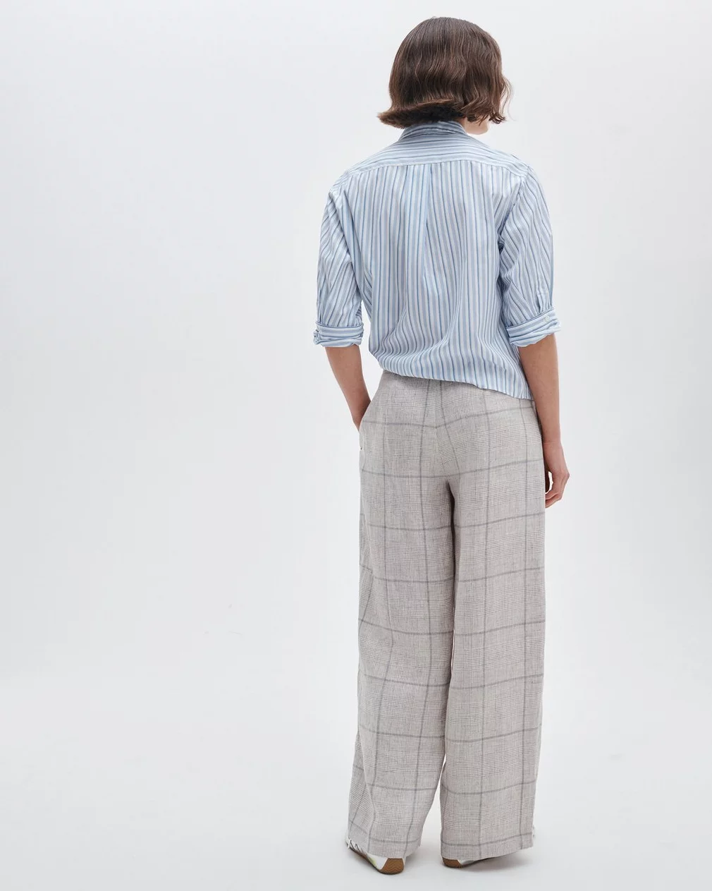 CHAPPELL PLAID LINEN PANTS