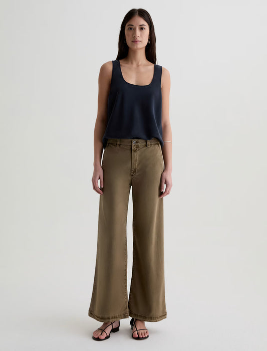 CADEN WIDE LEG SULFUR MOSSY TAUPE