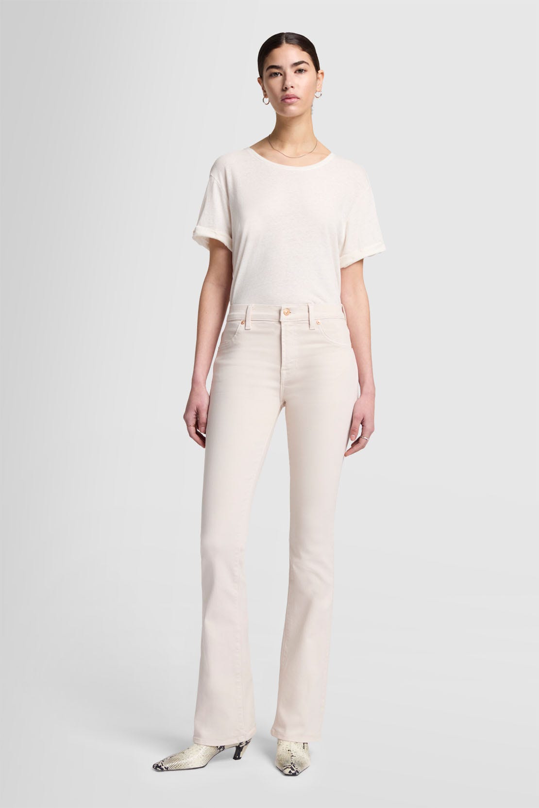 Bootcut Coated Stretch Vintage White - 24