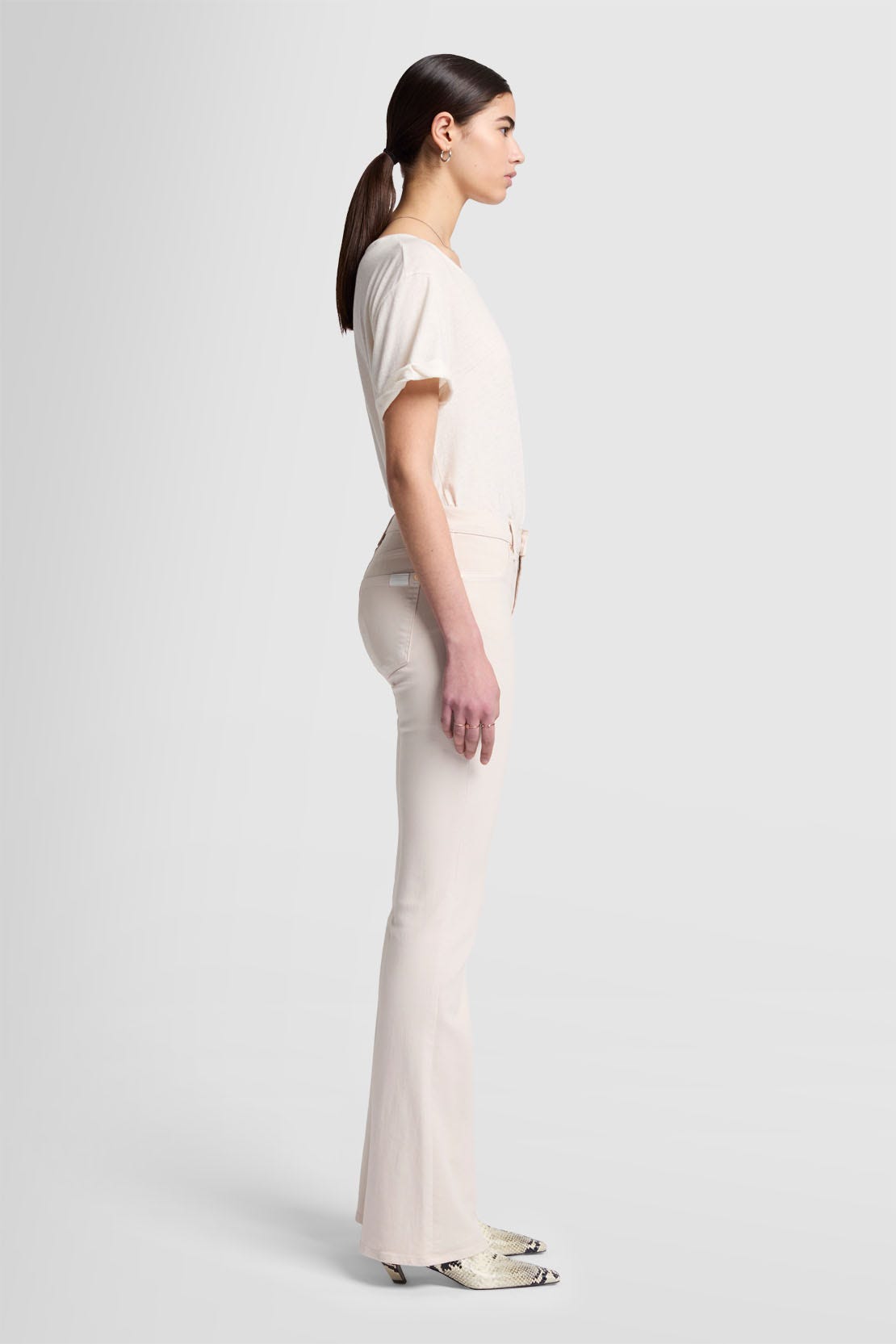 Bootcut Coated Stretch Vintage White