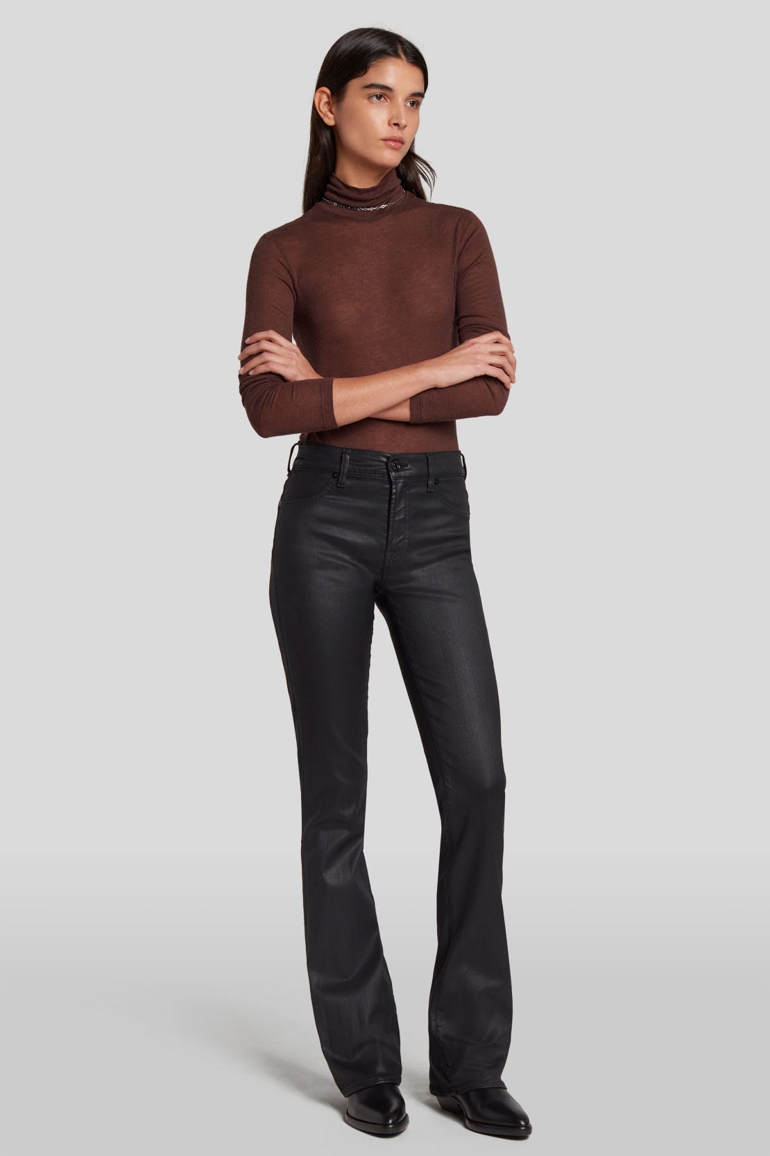 Bootcut Coated Slim Illusion Black - 25
