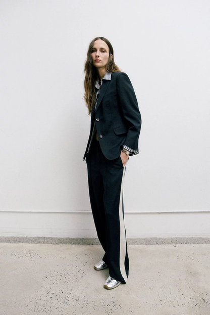 SIENA WOOL SIDE STRIPE PANT