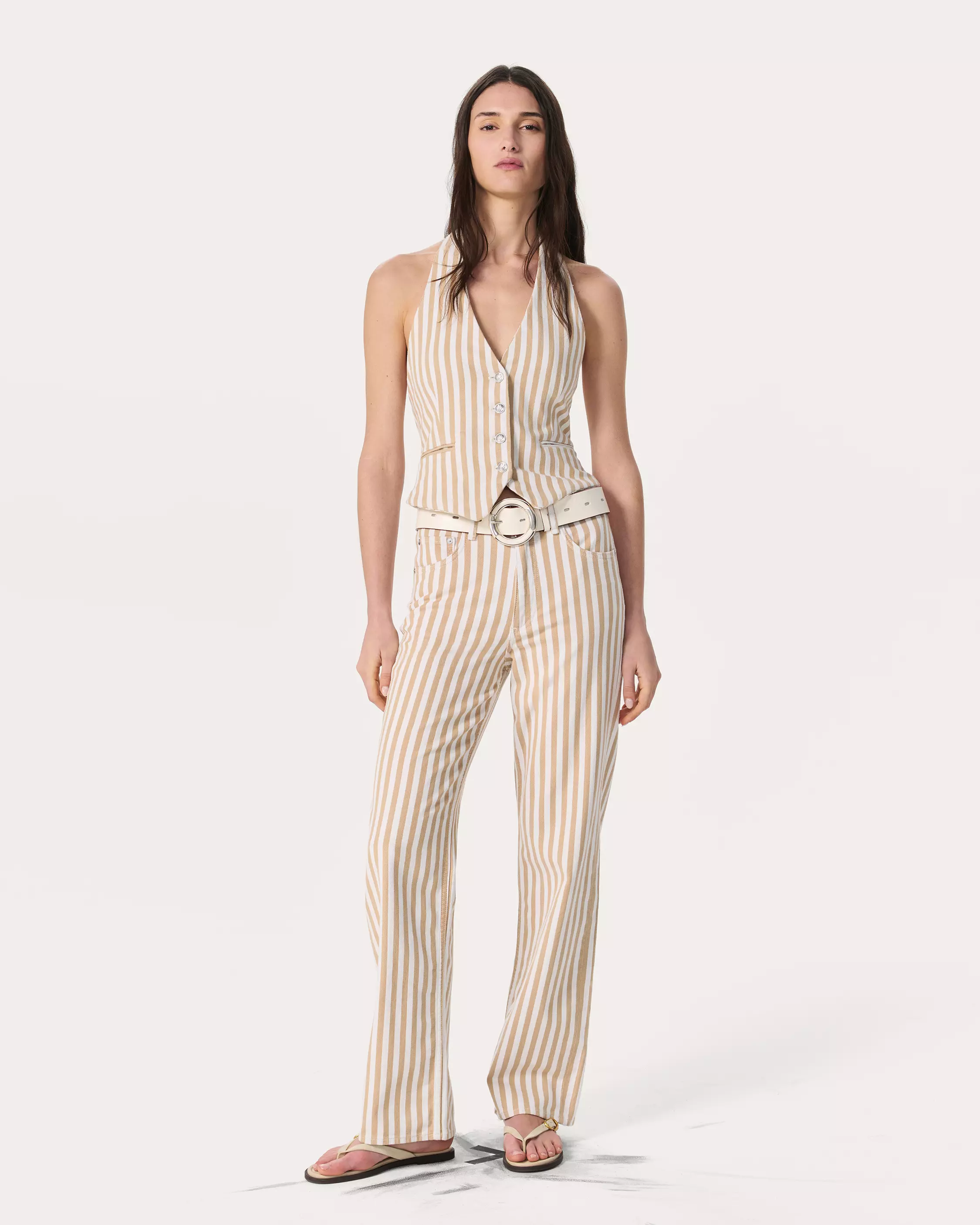 SHEA HIGH-RISE RELAXED STRAIGHT FULL LENGTH TANSTRIPE 25
