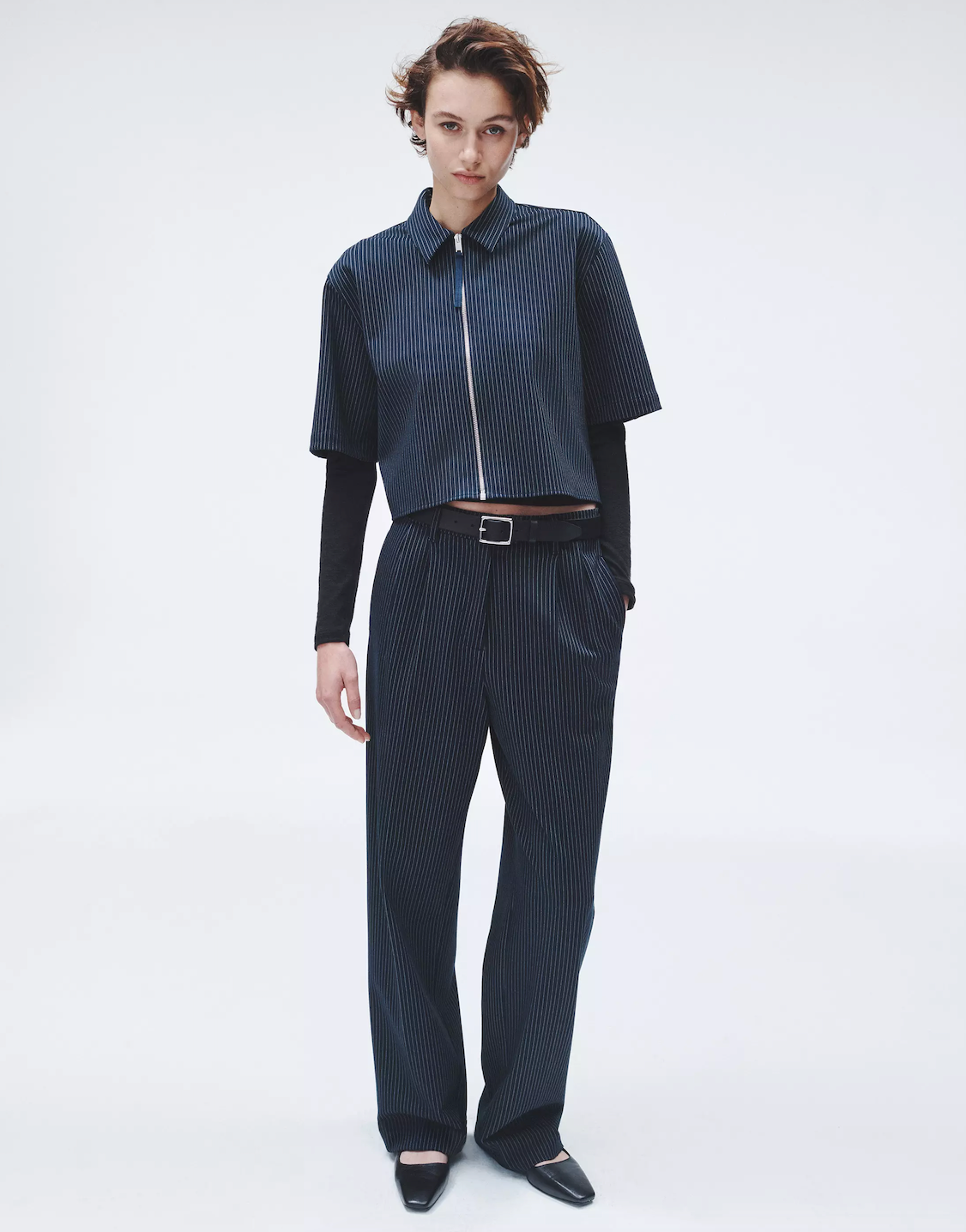 MARIANNE PONTE PANT NAVYSTRP M