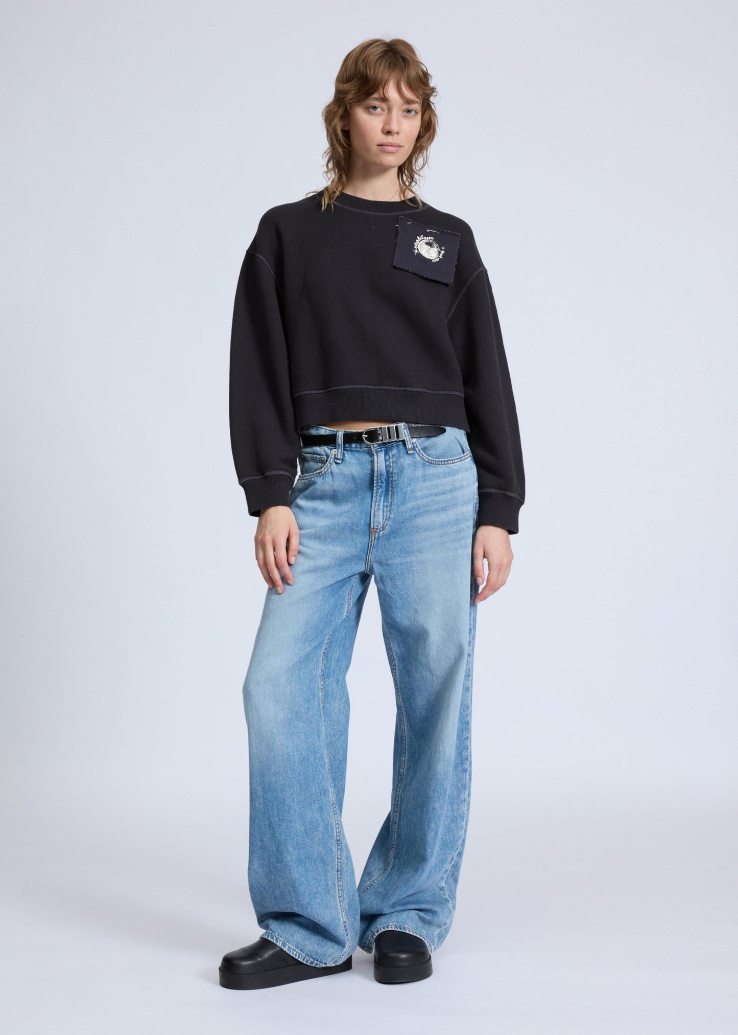 VINTAGE TERRY DISCO SWEATSHIRT BLACKMULT XXS