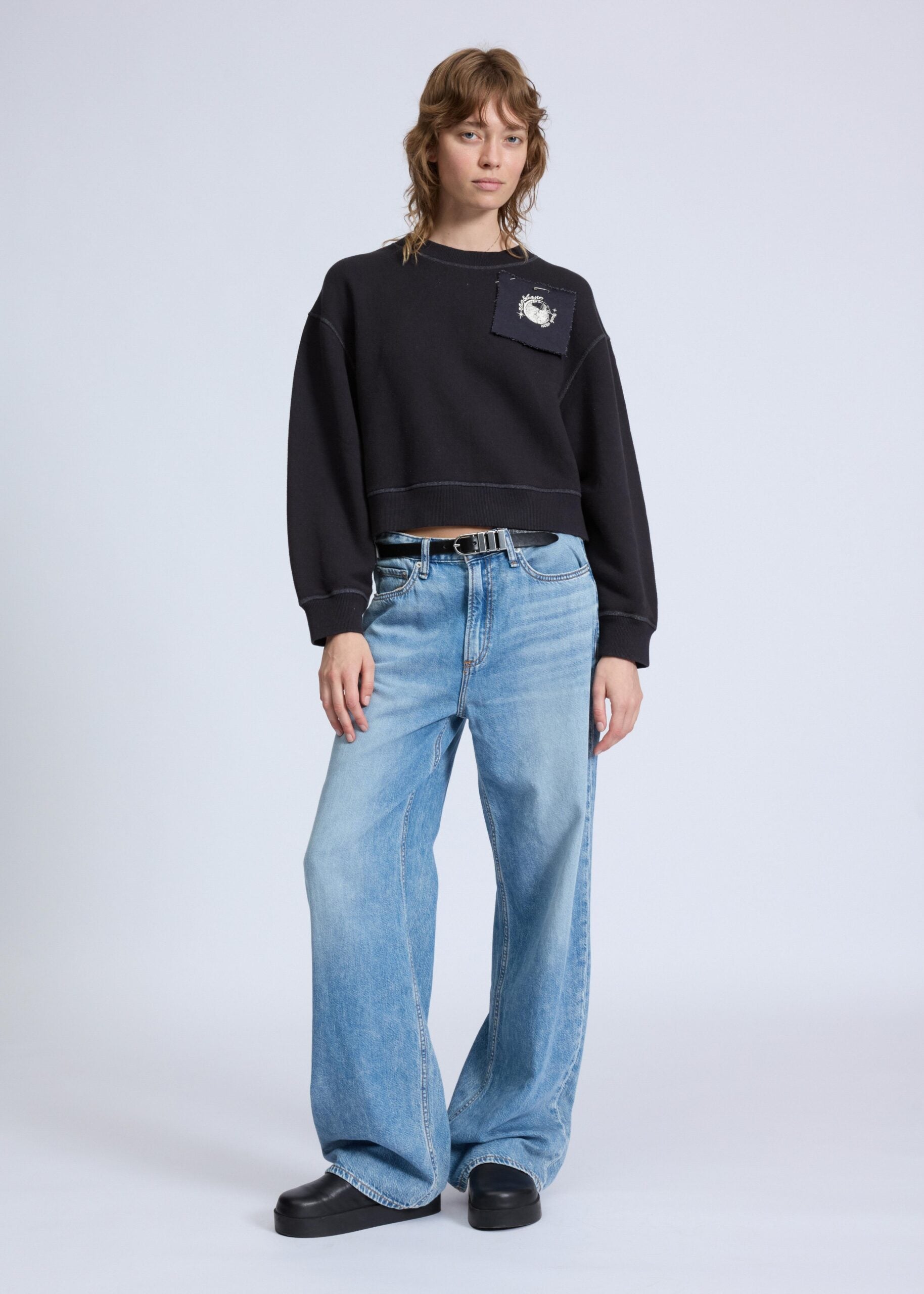 VINTAGE TERRY DISCO SWEATSHIRT BLACKMULT XXS